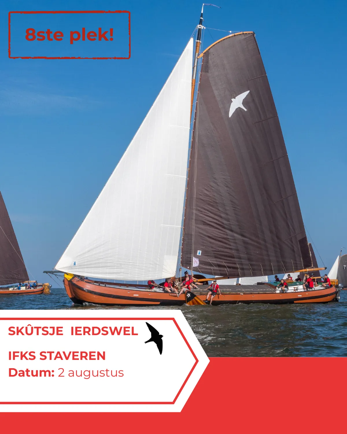 Tweede wedstrijd, een achtste plek